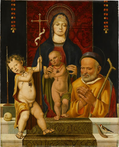 Antonio Leonelli da Crevalcore, gen. Antonio Crevalcore Hl. Familie mit Johannesknaben, 15. Jahrhundert