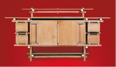 Architekten Gerrit Rietveld 1919 entworfene, total symmetrische Sideboard 