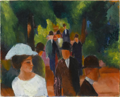 August Macke Promenade (mit weißem Mädchen in Halbfigur), 1914