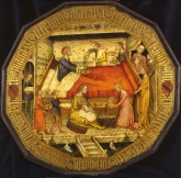 Bartolomeo di Fruosino (zug.) (1366/69–1441) Geburtsszene (Vorderseite); Sitzender Knabe (Rückseite), um 1405