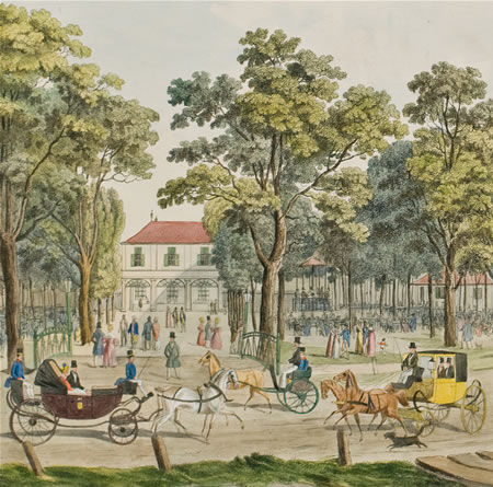Carl Schütz (1745–1800) Ansicht der grossen Allee im Prater mit dem Kaffeehaus