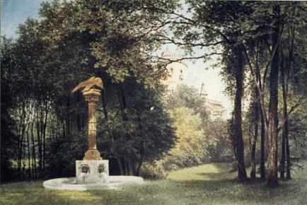 Adlersäule im Park Babelsberg  Carl Graeb (?), um 1850 Aquarell Herkunft unbekannt, Foto: SPSG 