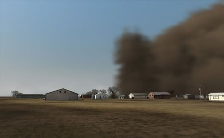 John Gerrard , Dust Storm (Manter, Kansas) 2007, Realtime 3D