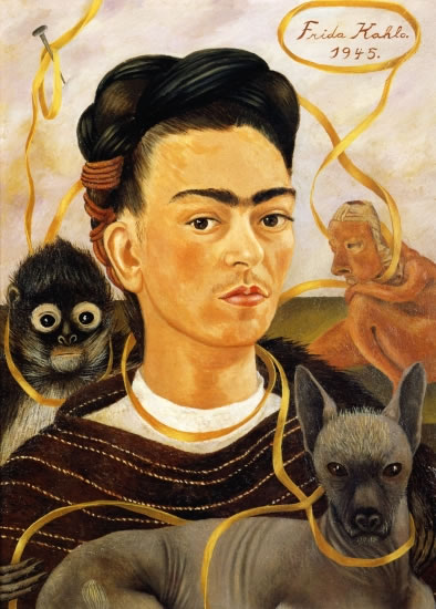 Frida Kahlo, Selbstbildnis mit Äffchen, 1945 Museum Dolores Patino, Xochimilco, Mexiko © VBK, Wien, 2009/10