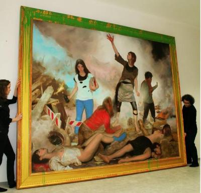 Asgar/Gabriel, Hommage to Delacroix’s‚ Leading the People’, 2009, oil on canvas, 260 x 325 cm 