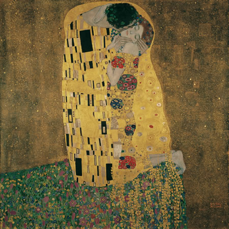 Gustav Klimt Der Kuss 1907/08 Öl auf Leinwand Belvedere
