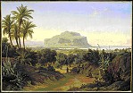 August Wilhelm Julius Ahlborn,  Blick auf Palermo mit dem Monte Pellegrino