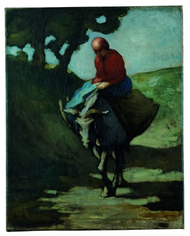 Honoré Daumier (1808–1879) Rückkehr vom Markt, um 1855/60, Öl auf Leinwand, 35,5 x 28 cm