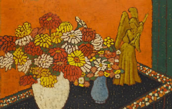 Jozsef Rippl-Ronai (Kaposvar 1861 – 1927) Stillleben mit zwei Vasen und Blumenbouquets