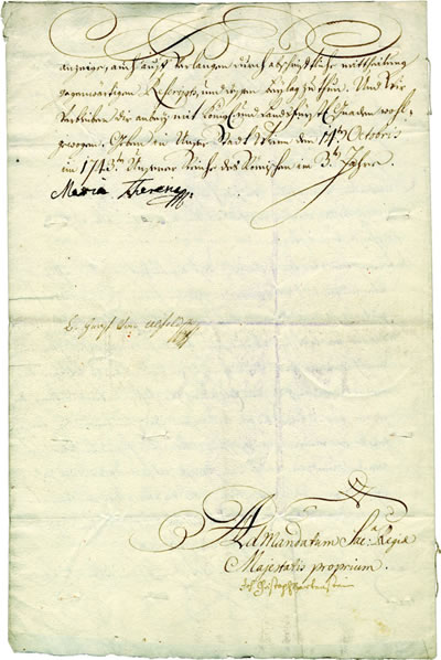 Brief Kaiserin Maria Theresias von Österreich, vom 14.10.1743