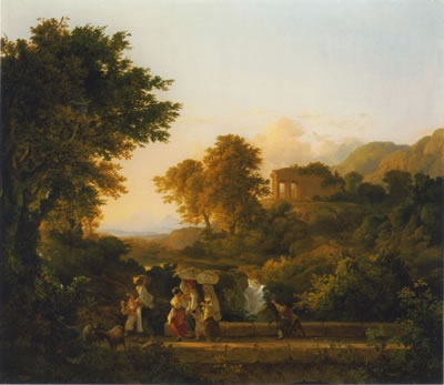 Italienische Landschaft Malers Károly Markó d. Ä. (1791–1860) zu sehen.