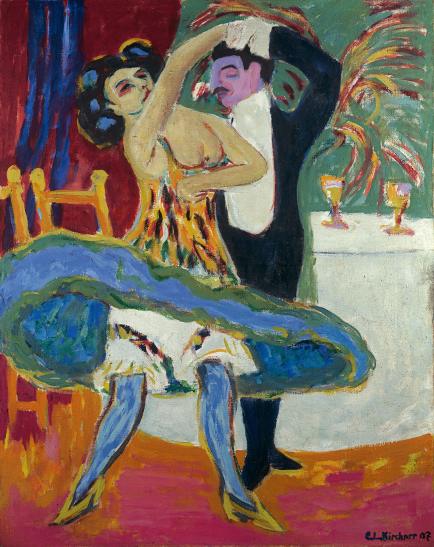 Ernst Ludwig Kirchner (1880-1938) Varieté; Englisches Tanzpaar, 1909/1926 Öl auf Leinwand, 151 x 120 cm Städel Museum, Frankfurt am Main Foto: U. Edelmann - Artothek