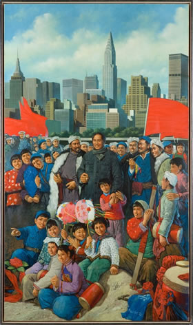 Erró, Mao at Roosevelt Island, 1974, 168x86 cm oil on canvas