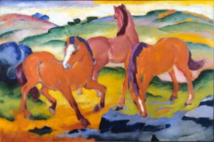 Franz Marc Weidende Pferde IV (Die roten Pferde), 1911 Harvard Art Museum, Busch-Reisinger Museum Promised Gift from an Anonymous Donor © President and Fellows of Harvard College / Foto: Rick Stafford