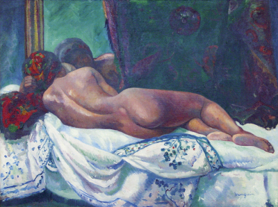 HENRI MANGUIN (Paris 1874 - 1949 St. Tropez) La Mulâtresse couchée   Unten rechts signiert „Manguin“. Entstanden 1913. Öl auf Leinwand, 97 x 130 cm