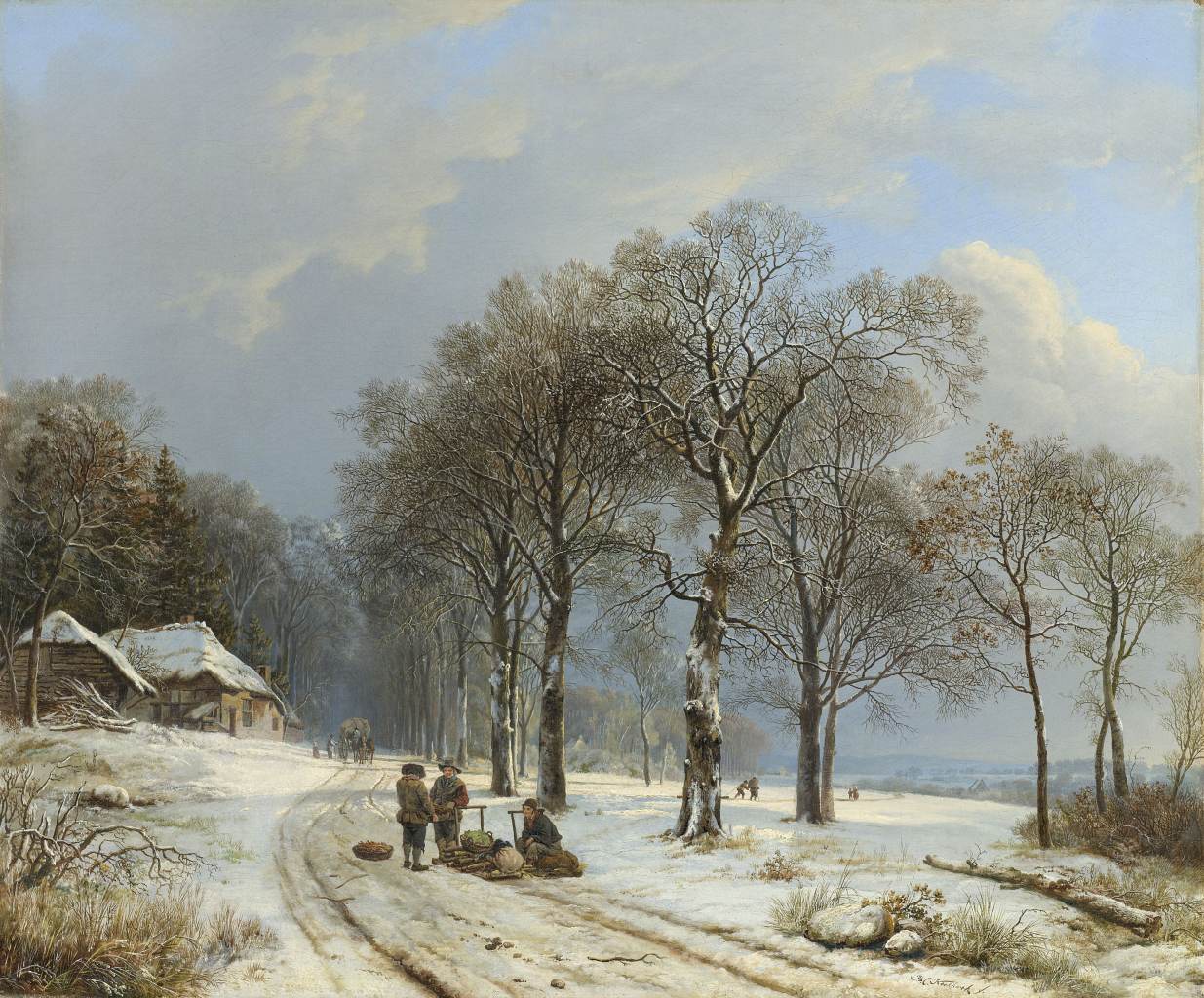 Barend Cornelis Koekkoek, Winter landscape, ca. 1838