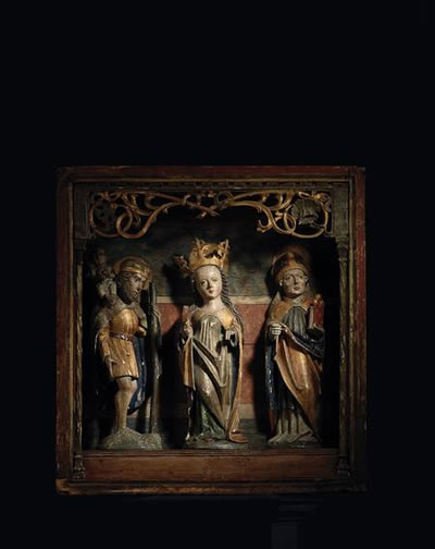 Spätgotischer Altarschrein mit Christopherus