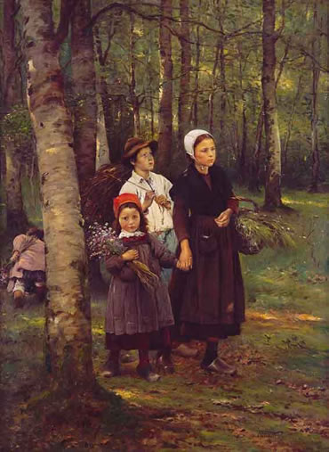  Václav Brožik, Kinder in einem Birkenwald, um 1891, Kooperativa, pojišťovna, a.s., Vienna Insurance Group