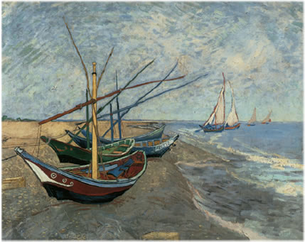 Vincent van Gogh, Fischerboote am Strand