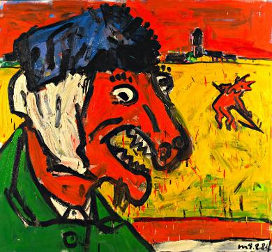 Otto Muehl (*1925) Van Gogh als Ziege, 1984 Öl auf Leinwand 130 x 140 cm Privatbesitz © VBK Wien, 2010 