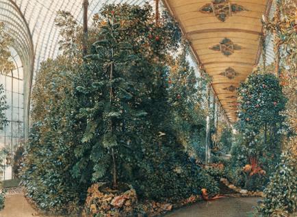 Rudolf von Alt (1812–1905) Innenansicht des Palmenhauses von Schloss Eisgrub, 1842
