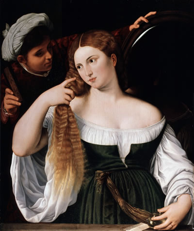 Junge Frau bei der Toilette Barthel Beham (1505-1540) München, 1534 Tempera, Ölfarbenlasuren 