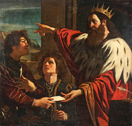 Giovanni Francesco Barbieri, Il Guercino (1591 - 1666), König David übergibt seinen Brief an Uriah, erzielter Preis € 329.300 (gemeinsam mit „David und Abigail