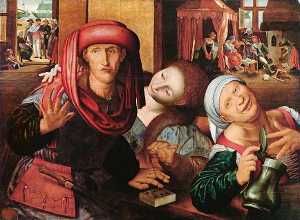 Jan Sanders van Hemessen (1500 - nach 1563) Der verlorene Sohn im Wirtshaus bei den Dirnen, Auktion 13. 10. 2010, € 180.000 - 220.000