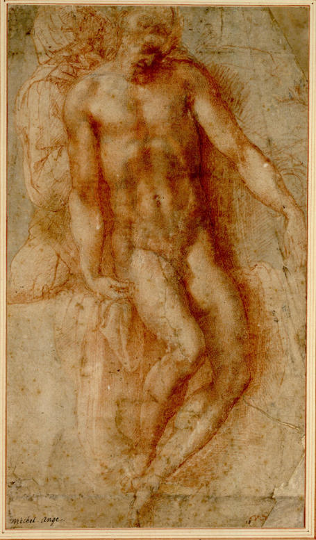 Michelangelo Buonarroti Pietà, um 1530-36  Rötel über schwarzer Kreide und Griffelvorzeichnung  © Albertina, Wien