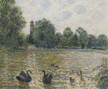 Camille Pissarro, Piège d'eau à Kew, Londres