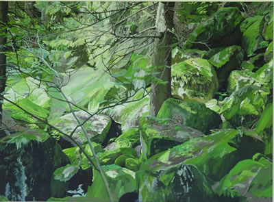 Josef Felix Mueller , Waldstueck III, 2004, acrylic on canvas, 135x185 cm