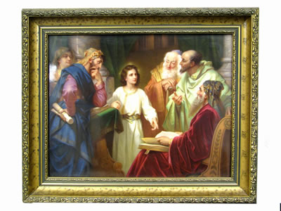 Bildplatte „Christus und die Schriftgelehrten“