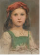 Albert Anker „Bildnis eines Mädchens mit roter Kopfbedeckung“ 