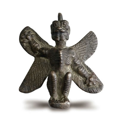 Assyrische Bronzestatuette des Dämon 