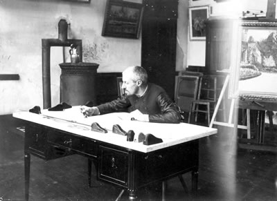 Gustave Caillebotte an seinem Zeichentisch