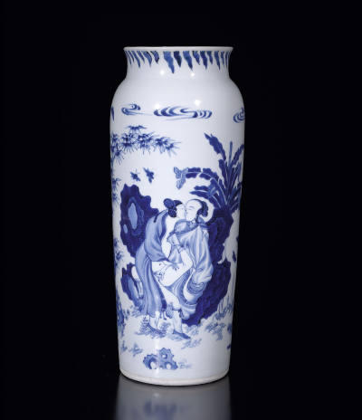 Rouleau-Vase mit einem Paar bei Liebesakt