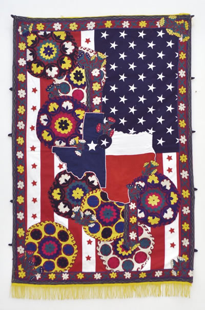 Sara Rahbar , Flag #22, 2008, textiles, mixed media, 200x85 cm