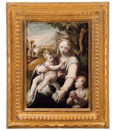 Girolamo Macchietti detto del Crocefissaio (ca. 1535 - 1592), Madonna mit Kind und Johannesknaben in Landschaft, erzielter Preis € 398.300
