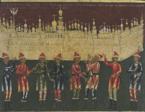 Zipfelmützen bekleideten „Tataren von Moskau“