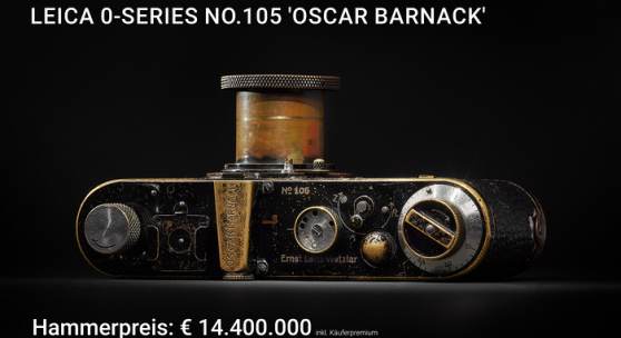  0-SERIES NO.105 'OSCAR BARNACK' inkl. Premium Hammerpreis: € 14.400.000