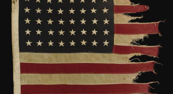 10002 The Battle-Worn Flag from the USS Corry (DD-463), Lead Destroyer at Utah Beach on D-Day, 6 June 1944