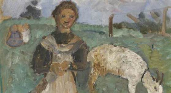 Giovanna Modersohn-Becker, Mädchen mit Ziege, um 1902, erzielter Preis € 202.800, Fotonachweis: Dorotheum