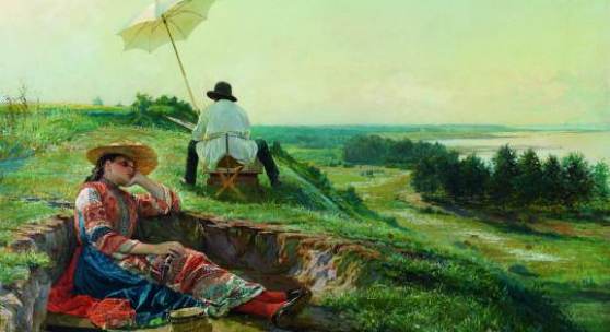 Vasili Andreyevich Golynsky (1854 - 1904), Ein heißer Sommertag, Öl/Leinwand, 70,5 x 108 cm, erzielter Preis € 146.700