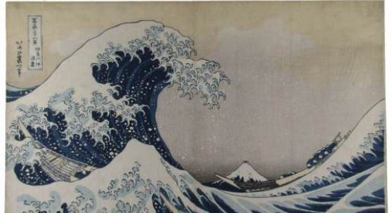 Katsushika Hokusai, Unter der Welle bei Kanagawa, aus der Serie: 36 Ansichten des Berges Fuji, um 1830 © Sammlung Leopold II