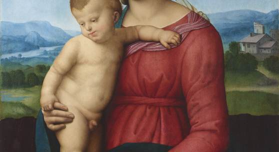 Raffaello Sanzio, gen. Raffael (1483–1520) Umkreis, Madonna mit Kind, Öl auf Holz, 56,5 x 41,5 cm, erzielter Preis € 1.657.190, Auktion Alte Meister 22. Oktober 2019
