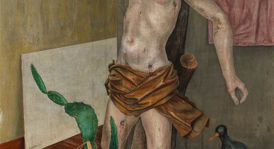 Rudolf Wacker (1893 - 1939) Stilleben mit St. Sebastian, 1927, Öl auf Holz, 95 x 61 cm, erzielter Preis € 369.300