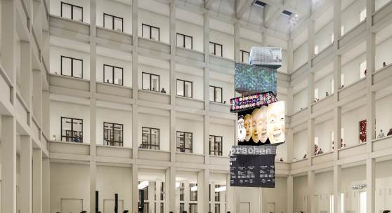 Blick in das Foyer Ι View into the Foyer © Stiftung Berliner Schloss – Humboldtforum / Architekt: Franco Stella mit FS HUF PG