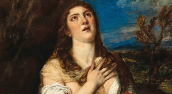 Tiziano Vecellio, gen. Tizian (Pieve di Cadore, ca. 1485/90–1576 Venedig) Die büßende Magdalena, 115 x 96,7 cm, Auktion 11. Mai 2022, erzielter Preis € 4.818.000