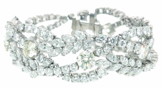 Kat.-Nr. 1104 Bedeutendes Diamant-Armband 750/-WG, Aldoa, 21.Jh., Schätzpreis 49.000,- EUR