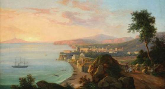 FERGOLA, Francesco (1801-1874), "Blick von den umliegenden Hügeln auf Sorrent", Limitpreis: 	17.000 €